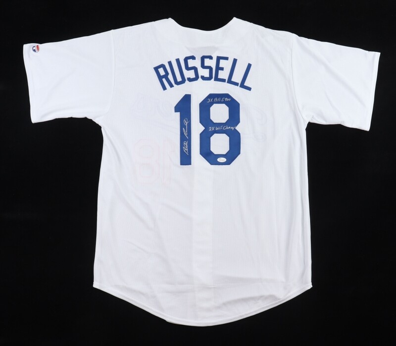 Bill Russell Signed Jersey Inscribed "3x All-Star" & "2x WS Champs" (JSA) and Ron Cey Signed Jersey (JSA)