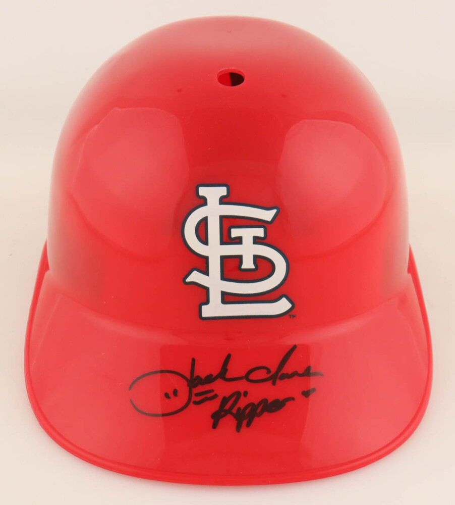 Jack Clark Signed Cardinals Full-Size Batting Helmet Inscribed "Ripper" (Schwartz), Jack Clark Signed Giants 8x10 Photo (PSA) and Jack Clark Signed Jersey Inscribed "Ripper" (JSA)