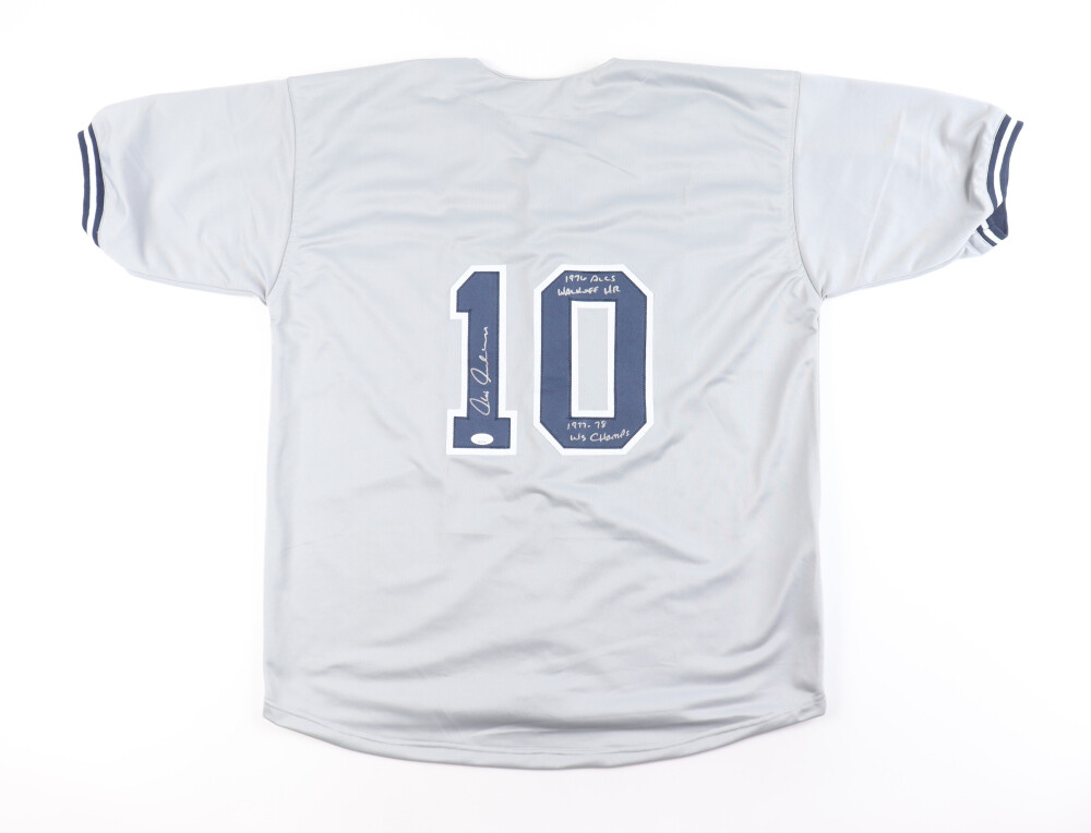 Chris Chambliss Signed Jersey Inscribed "1976 ALCS Walk Off HR" & "1977-78 WS Champs" (JSA) and Chris Chambliss Signed Yankees 8x10 Photo Inscribed "76 ALCS Walk Off HR" (AIV)