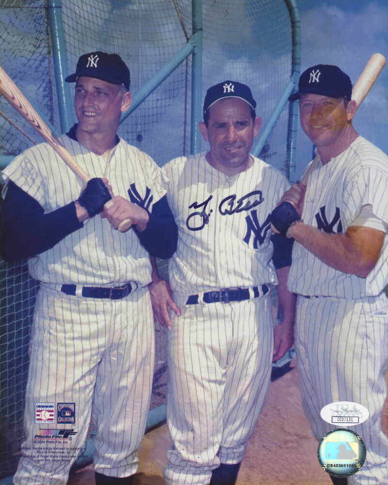 Yogi Berra Signed Yankees 8x10 Photo (JSA COA) and Whitey Ford Signed Yankees Adjustable Hat (JSA)