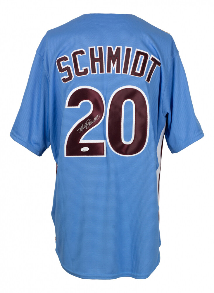 Mike Schmidt Signed Phillies Majestic Jersey (JSA) and Greg Luzinski Signed Phillies Jersey (Schwartz)