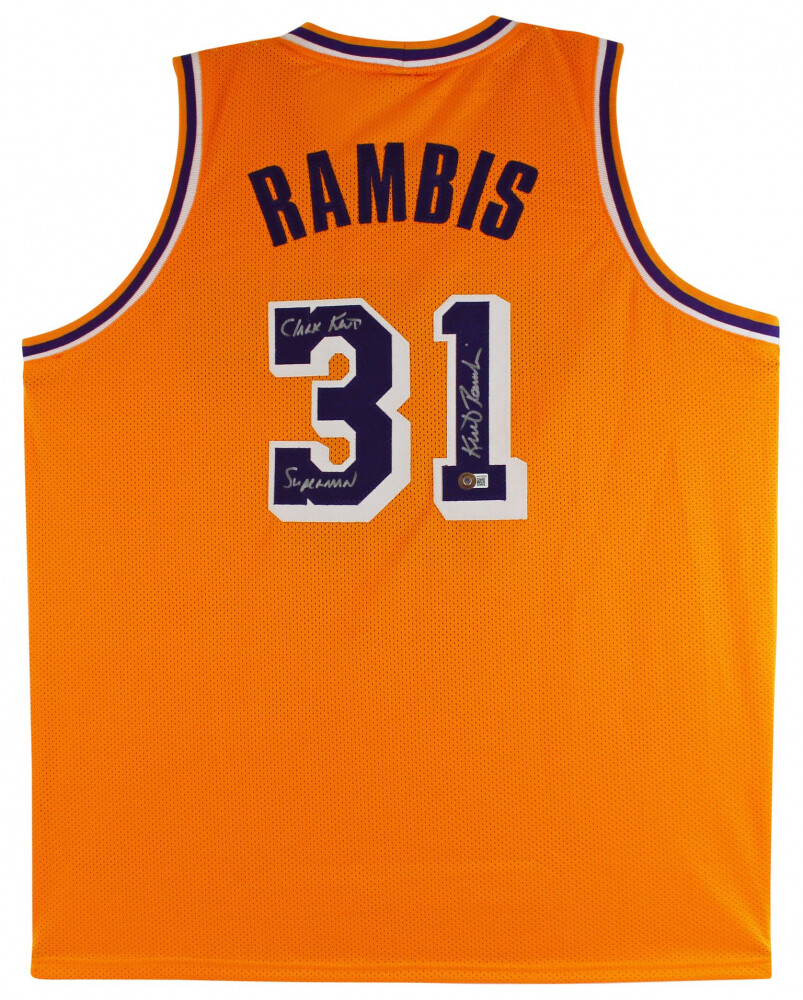 Kurt Rambis Signed Jersey Inscribed "Clark Kent" & "Superman" (Beckett) and James Worthy Signed Jersey (Beckett)