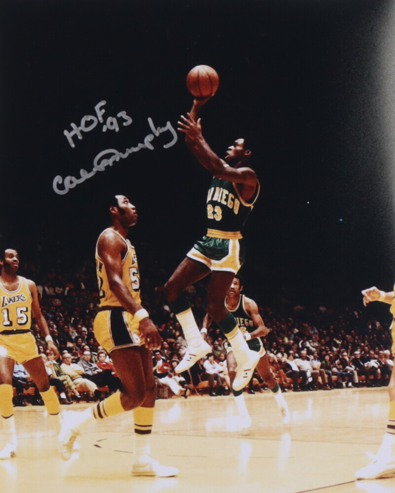 Calvin Murphy Signed Rockets 8x10 Photo Inscribed "HOF 93" (DA) and Clyde Drexler Signed Jersey (JSA)