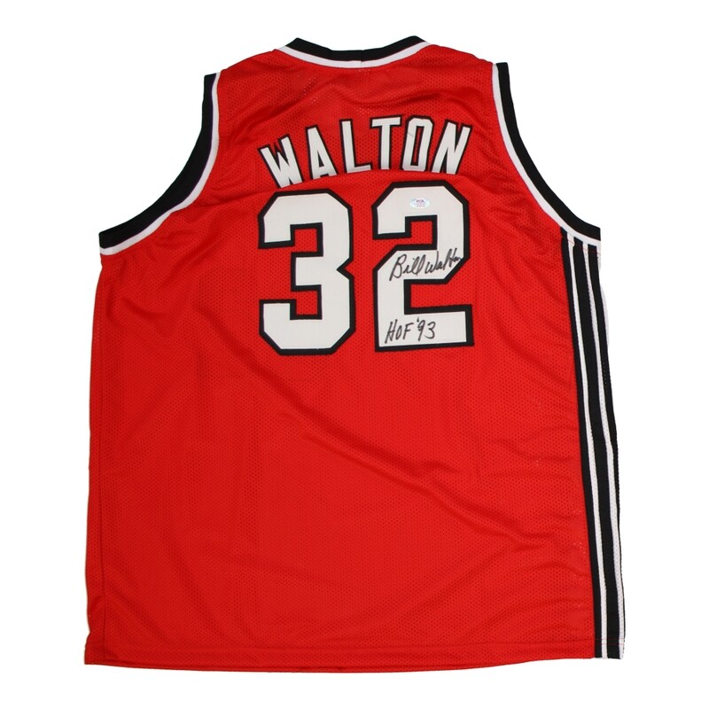 Bill Walton Signed Jersey Inscribed "HOF '93" (PSA) and Bill Walton Signed Trail Blazers 11x14 Photo (PSA)