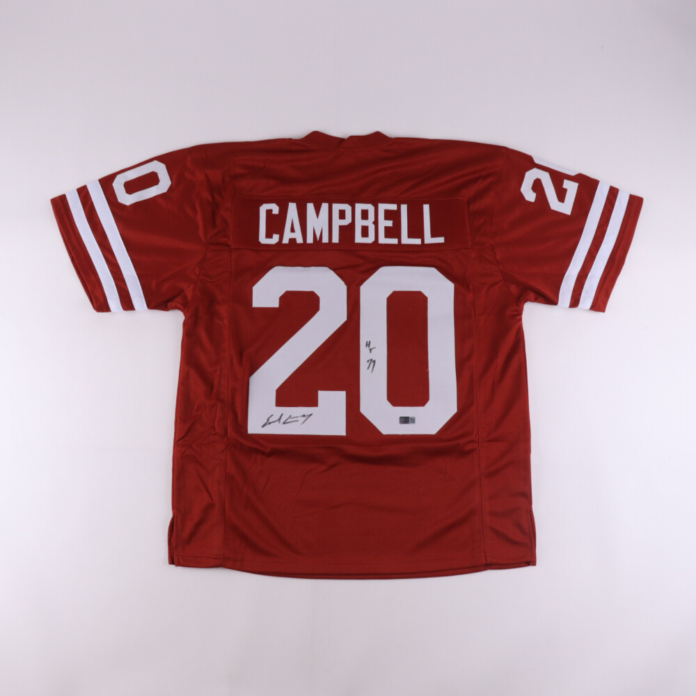 Earl Campbell Signed Jersey Inscribed "HT 77" (Timeless Authentic) and Earl Campbell Signed Texas Longhorns Speed Mini Helmet Inscribed "HT 77" (PSA)