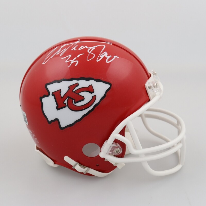 Christian Okoye Signed Chiefs Mini Helmet (Beckett) and Christian Okoye Signed Jersey (JSA) Christian Okoye Signed Chiefs Mini Helmet (Beckett) and Christian Okoye Signed Jersey (JSA)