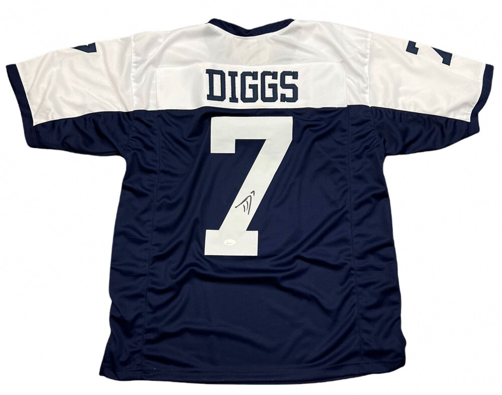 Trevon Diggs Signed Jersey (JSA) and Everson Walls Signed Cowboys Flash Alternate Speed Mini Helmet (JSA & Players Ink)