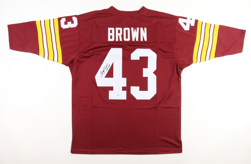 Larry Brown Signed Jersey Inscribed "1972 NFL MVP" (Beckett) and Sonny Jurgensen Signed Jersey Inscribed "HOF 83" (PSA)