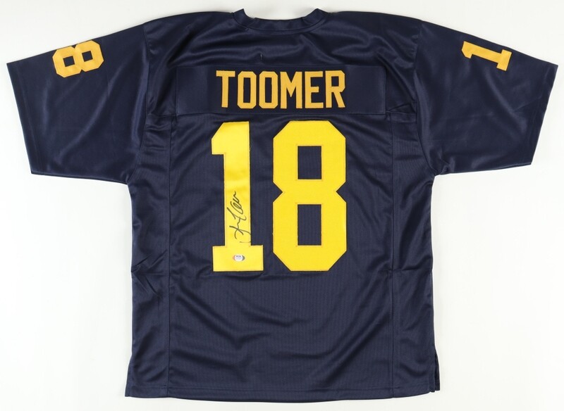 Amani Toomer Signed Jersey (PSA) and Anthony Carter Signed Michigan Wolverines Speed Mini Helmet (JSA)