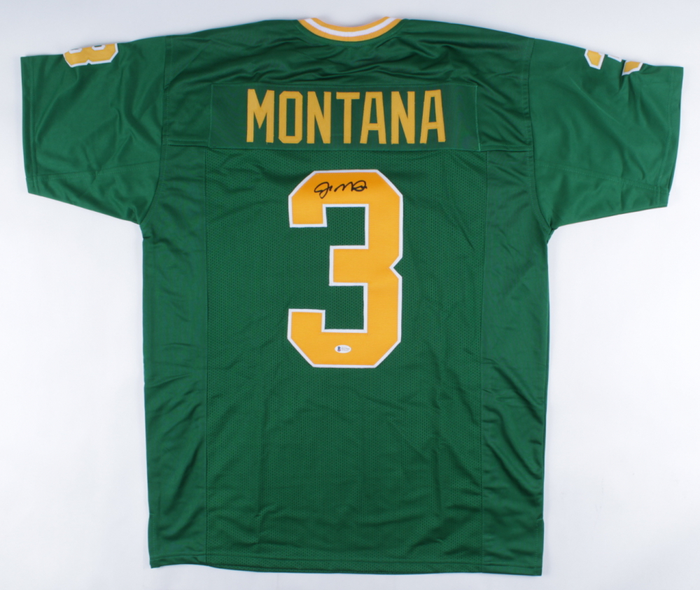 Joe Montana Signed Notre Dame Fighting Irish Jersey (Beckett) and Jerome Bettis Signed Notre Dame Fighting Irish Jersey (Beckett)