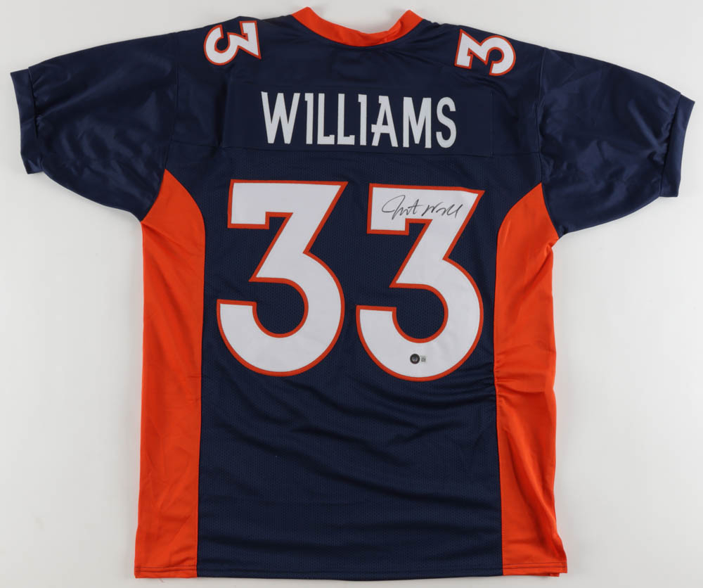 Javonte Williams Signed Denver Broncos Jersey (Beckett) and Javonte Williams Signed Denver Broncos Jersey (Beckett)