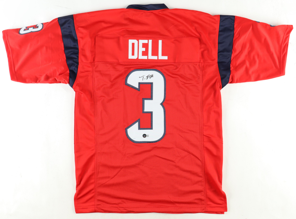 Tank Dell Signed Houston Texans Jersey (Beckett) and Tank Dell Signed Houston Texans 16x20 Photo (Beckett)
