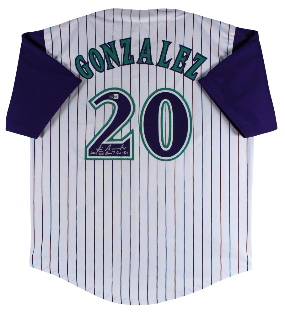 Luis Gonzalez Signed Arizona Diamondbacks Jersey Inscribed 