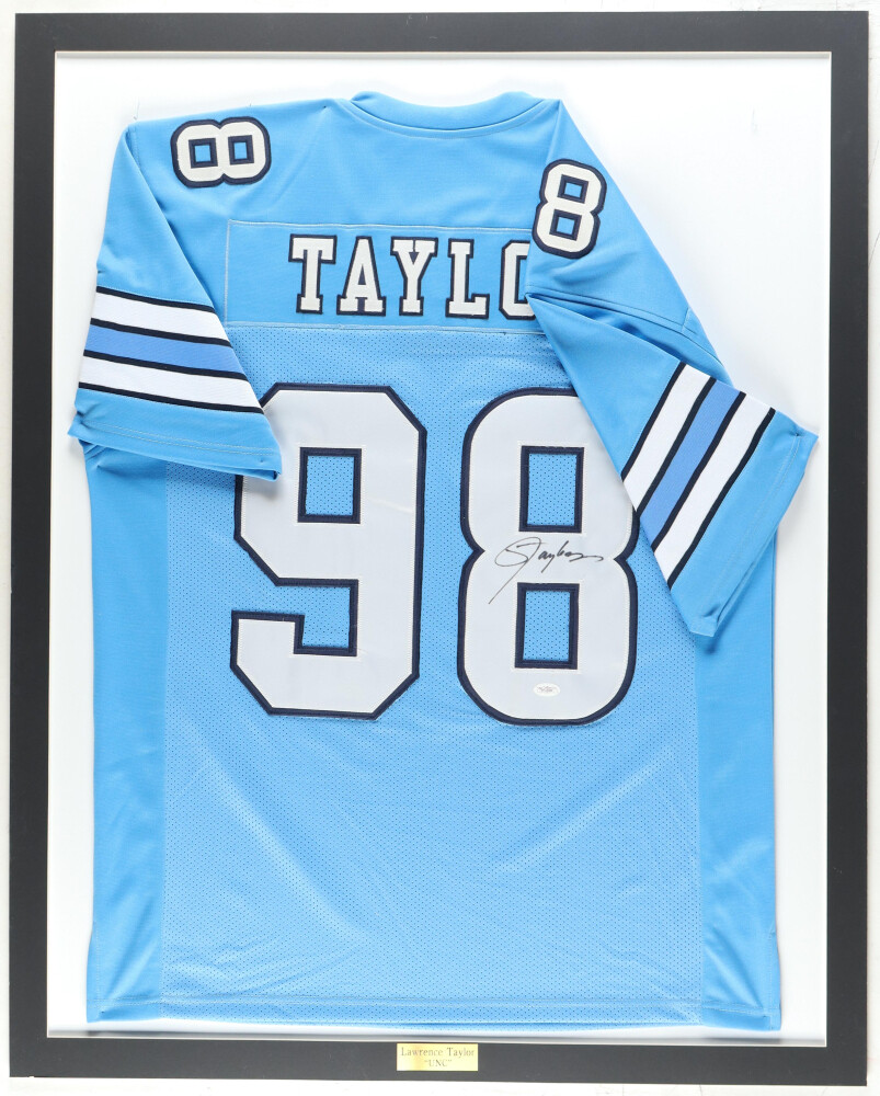 Lawrence Taylor Signed Custom Matted Jersey Display (JSA) - Framed