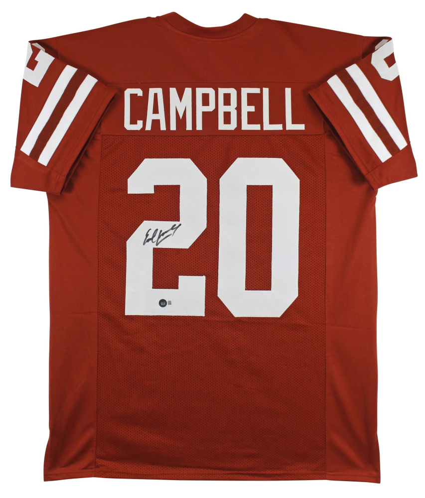 Earl Campbell Signed Texas Longhorns Jersey (Beckett) & Earl Campbell Signed Texas Longhorns Speed Mini Helmet Inscribed 
