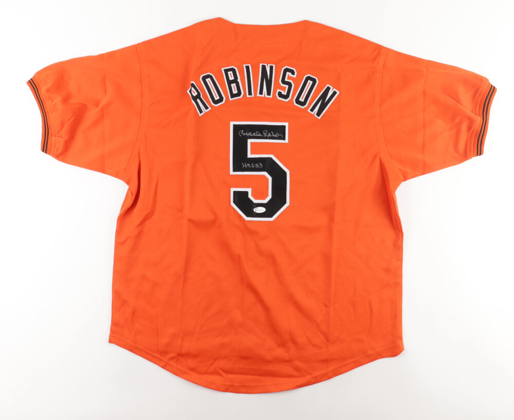 Brooks Robinson Signed Jersey Inscribed "HOF 83" (JSA) - Orange Jersey