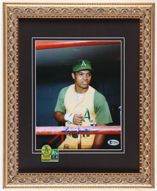 Reggie Jackson Signed Oakland A's Custom Framed Photo Display with Official 1973 World Series Pin (Beckett)