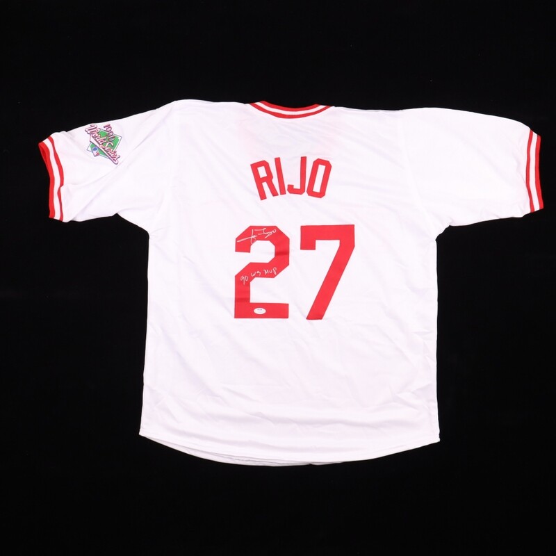 Jose Rijo Signed Cininnati Reds Jersey Inscribed "90 WS MVP"