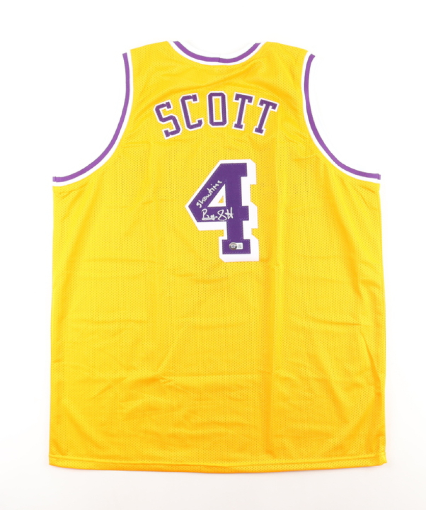 Bob McAdoo Signed Jersey (JSA) 7 Byron Scott Signed Jersey Inscribed 
