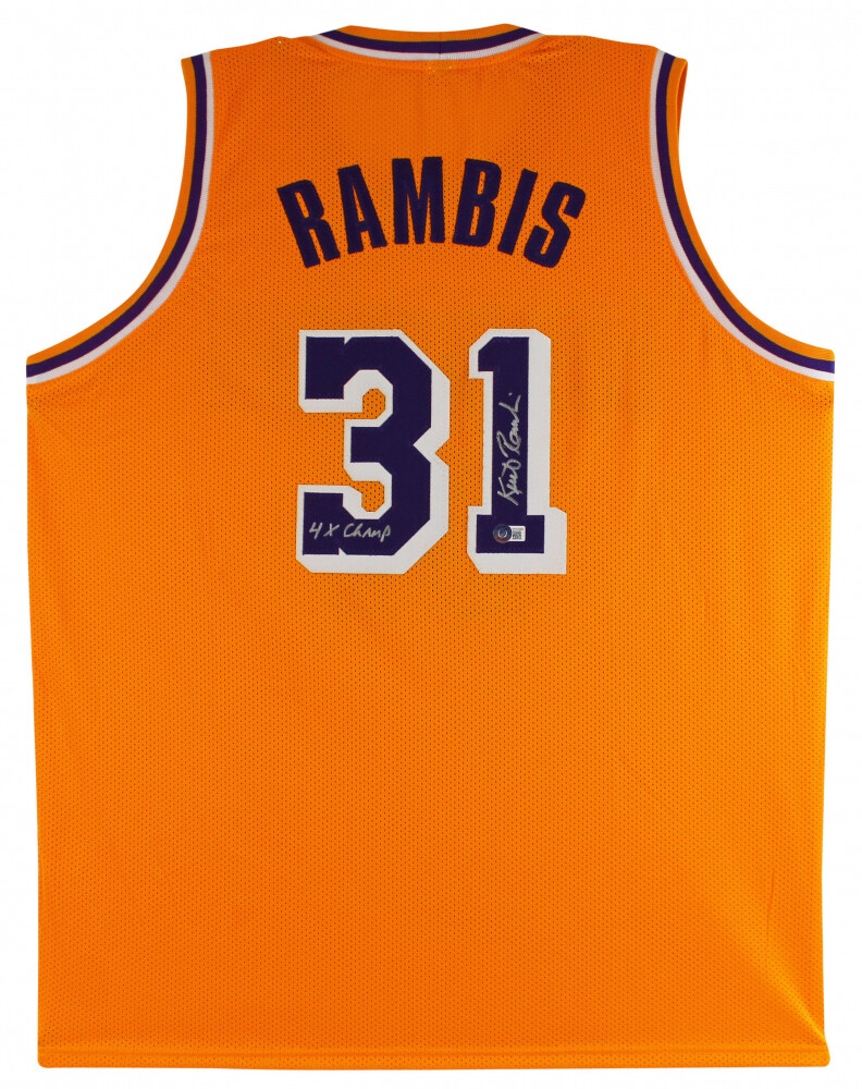 Kurt Rambis Signed Jersey Inscribed "4x Champ" (Beckett)