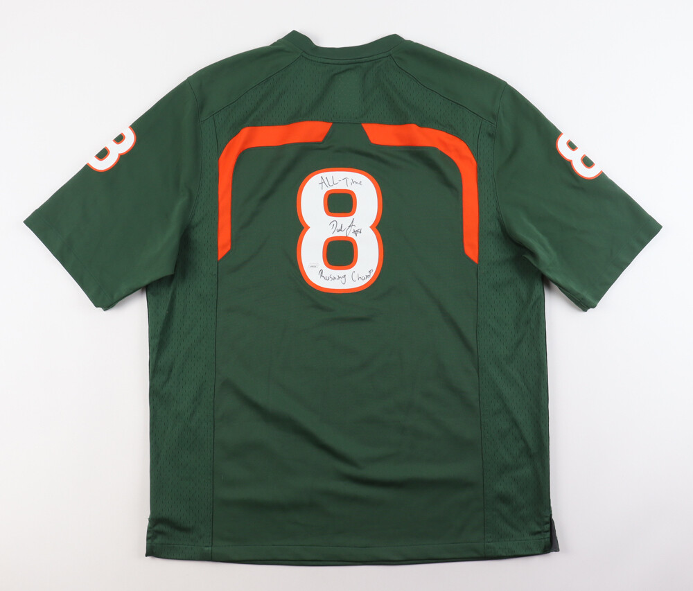 Duke Johnson Signed Miami Hurricanes Jersey Inscribed " All-Time Rushing Champ" (JSA)