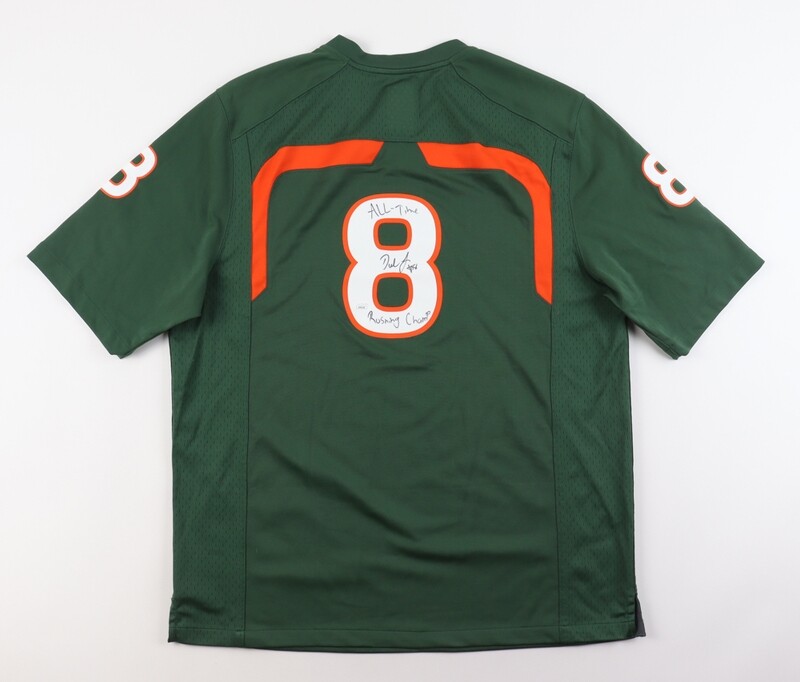 Duke Johnson Signed Miami Hurricanes Jersey Inscribed " All-Time Rushing Champ" (JSA)