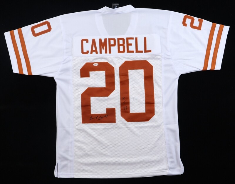 Earl Campbell Signed Texas Longhorns Jersey Inscribed "HT 77" (PSA)