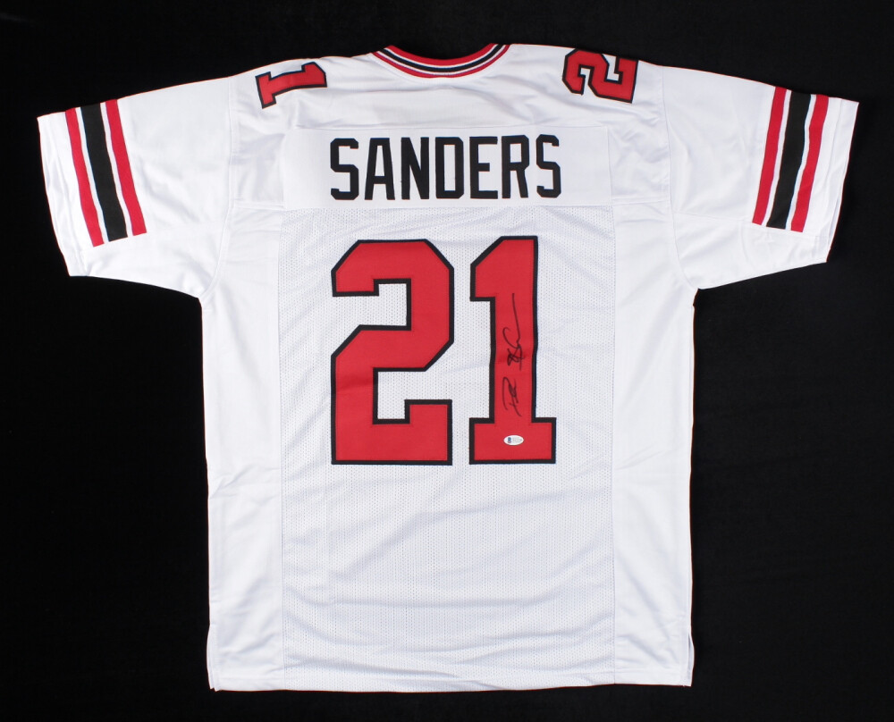Deion Sanders Signed Atlanta Falcons Jersey (Beckett) - White