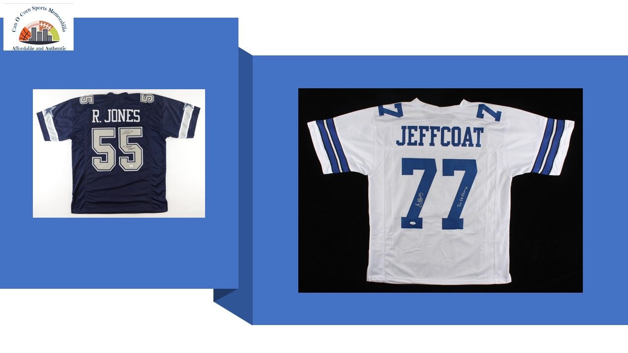 Jim Jeffcoat Signed Jersey Inscribed "2x S.B Champ" (JSA) and Robert Jones Signed Jersey Inscribed "3x Super Bowl Champions!" (JSA COA)
