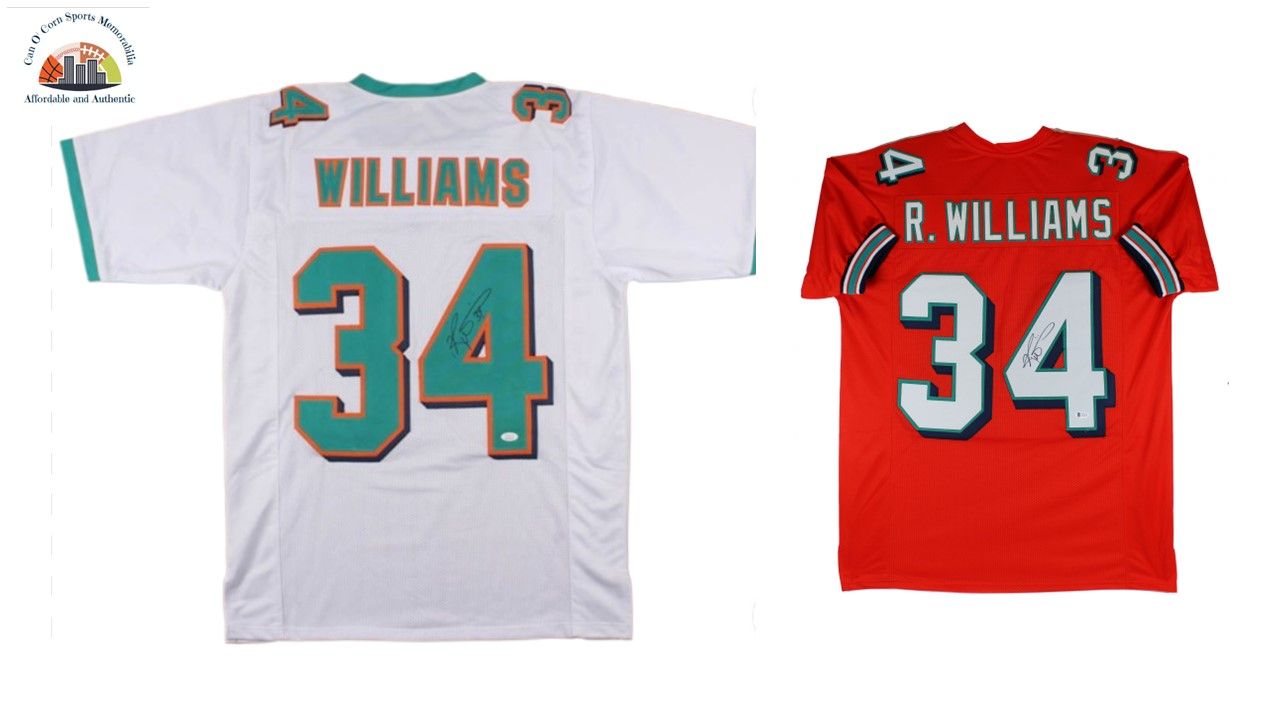 Ricky Williams Signed Miami Dolphins Jersey (Beckett) and Ricky Williams Signed Miami Dolphins Jersey (JSA)