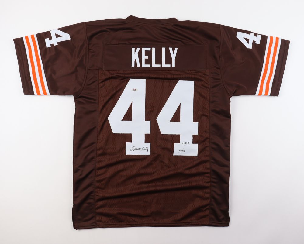Leroy Kelly Twice-Signed Jersey Inscribed "H.O.F. 1994" (PSA)