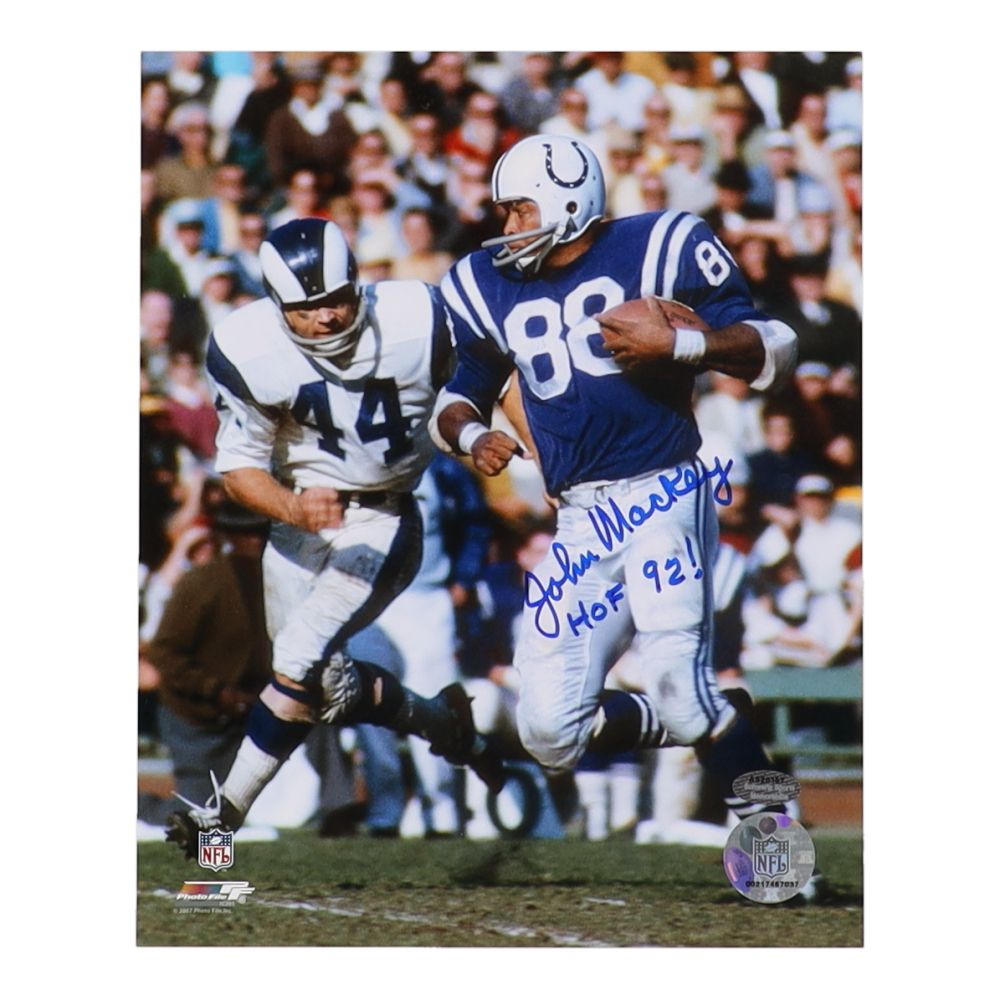 Andrew Luck Signed Colts 11x14 Photo (JSA) & John Mackey Signed Baltimore Colts 8x10 Photo Inscribed "HOF 92!" (Schwartz)