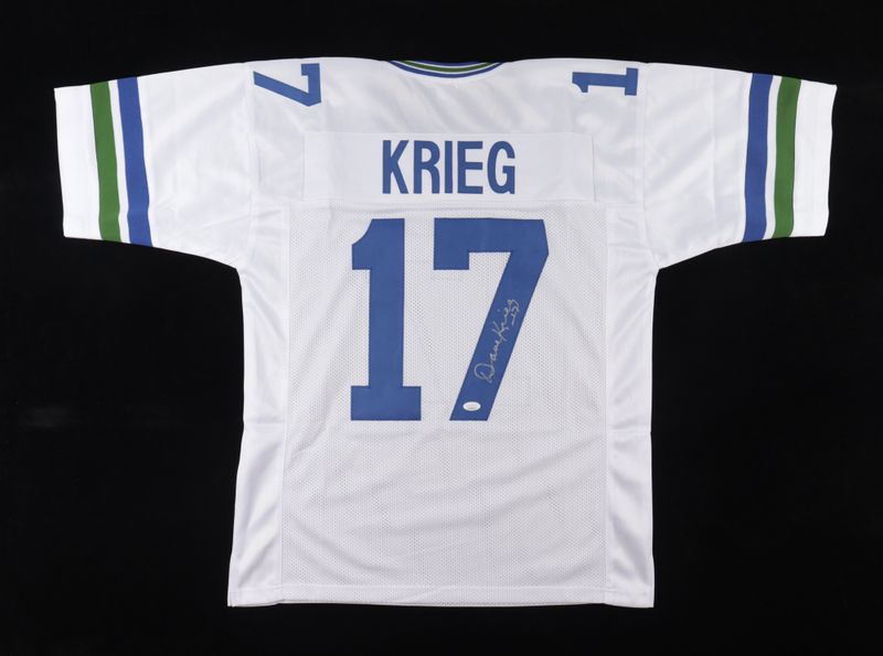 Dave Krieg Signed Seattle Seahawks Jersey (JSA)