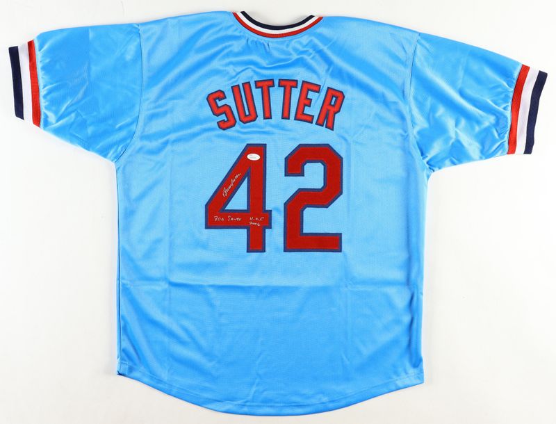 Bruce Sutter Signed St Louis Cardinals Jersey Inscribed "HOF 2006" & "306 Saves" (JSA)