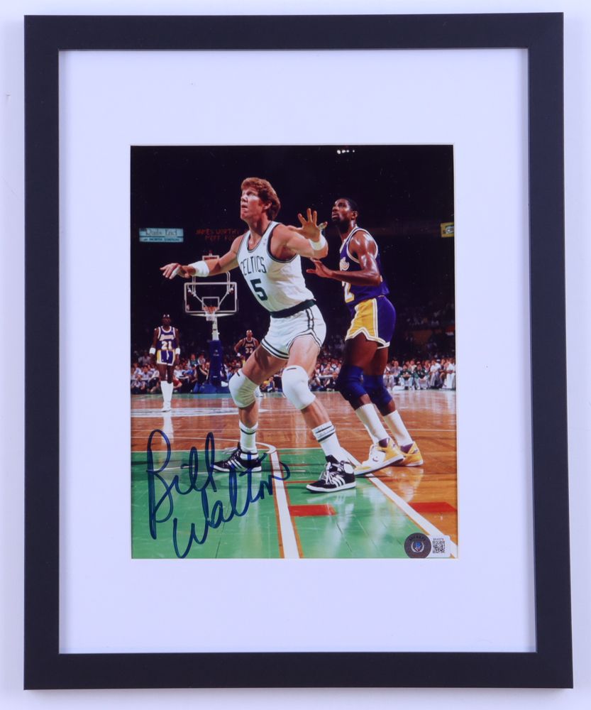 Bill Walton Signed Celtics Custom Framed Photo Display (Beckett)