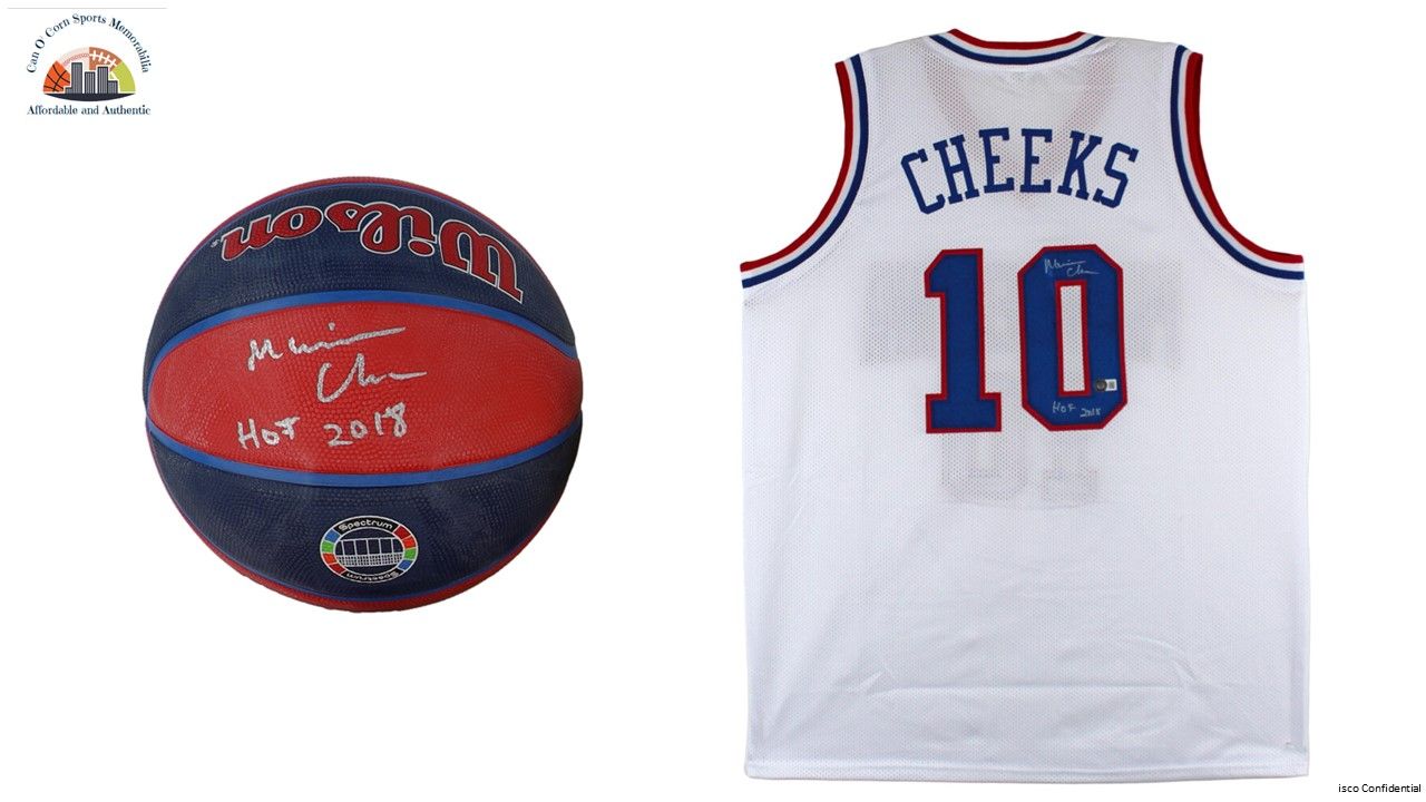 Maurice Cheeks Signed Philadelphia 76ers Jersey Inscribed "HOF 2018" (Beckett) & Maurice Cheeks Signed 76ers Logo Basketball Inscribed "HOF 2018" (Schwartz)