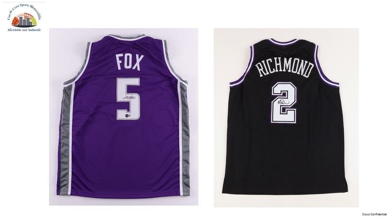 Mitch Richmond Signed Sacramento Kings Jersey (JSA) and De'Aaron Fox Signed Sacramento Kings Jersey (Beckett)