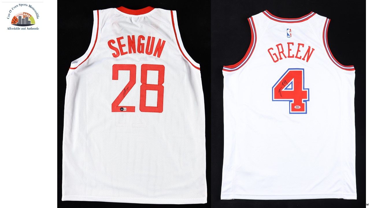 Alperen Sengun Signed Rockets Jersey (Beckett) & Jalen Green Signed Nike Rockets Jersey (PSA)