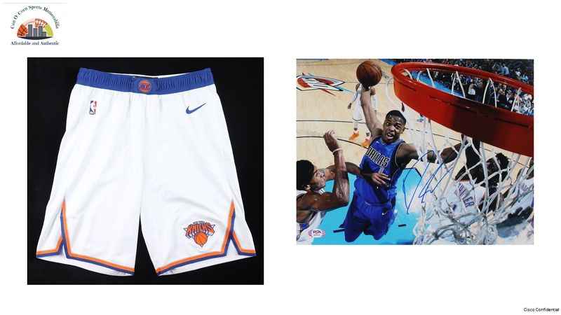 Dennis Smith Jr. Game-Used New York Knicks Shorts (Steiner & Fanatics) & Dennis Smith Jr. Signed Dallas Mavericks 11x14 Photo (PSA)