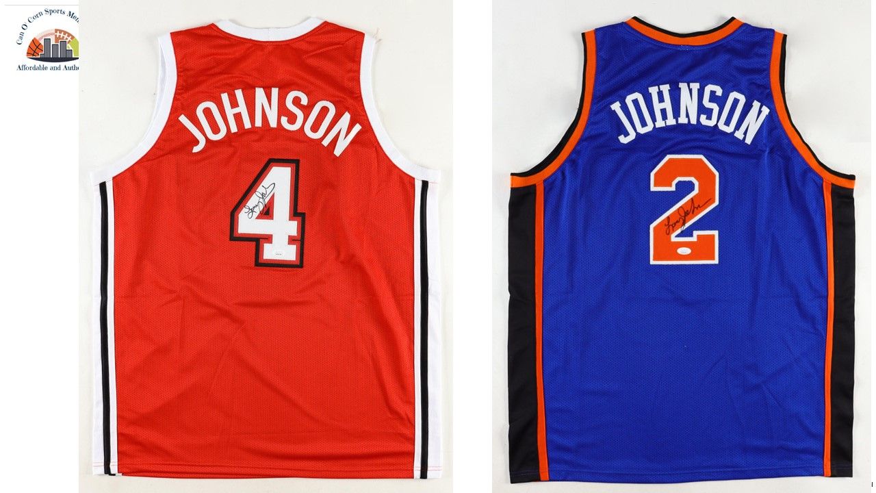 Larry Johnson Signed New York Knicks Jersey (JSA) & Larry Johnson Signed UNLV Runnin' Rebels Jersey (JSA)