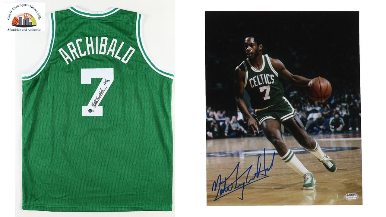 Nate "Tiny" Archibald Signed Boston Celtics 8x10 Photo (Schwartz) & Nate Archibald Signed Boston Celtics Jersey Inscribed "HOF 06" (Beckett)