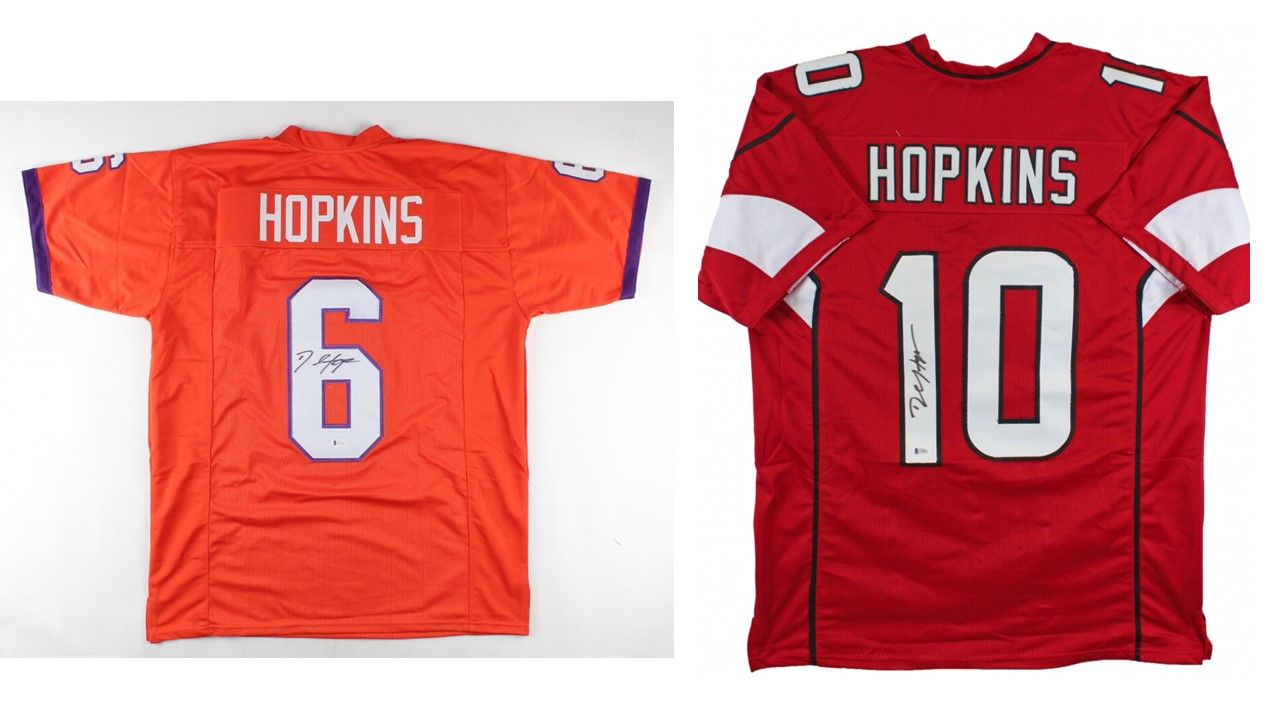 DeAndre Hopkins Signed Arizona Cardinals Jersey (Beckett) and DeAndre Hopkins Signed Clemson Tigers Jersey (Beckett)
