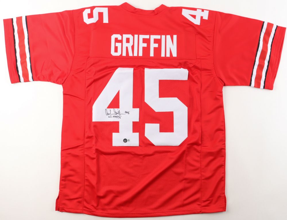 Archie Griffin Signed Ohio St Buckeyes Jersey Inscribed "HT 74/75" (Beckett)