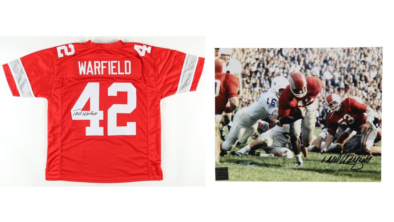 Paul Warfield Signed Ohio State Buckeyes Jersey (JSA) & Paul Warfield Signed Ohio State Buckeyes 8x10 Photo (Playball Ink)