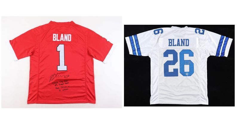 Daron Bland Signed Adidas Fresno State Bulldogs Jersey With Multiple Inscriptions (JSA) & DaRon Bland Signed Dallas Cowboys Jersey (Gameday)