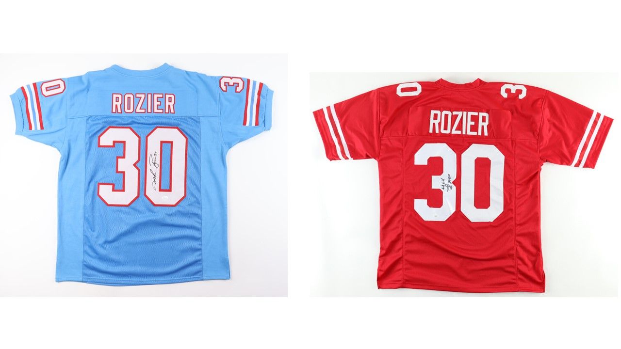 Mike Rozier Signed Nebraska Cornhuskers Jersey Inscribed "HT 83" (PSA) & Mike Rozier Signed Houston Oilers Jersey (JSA)