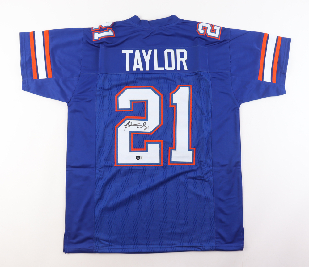 Fred Taylor Signed Florida Gators Jersey (Beckett) & Florida Gators Team-Issued Pullover (Fanatics)