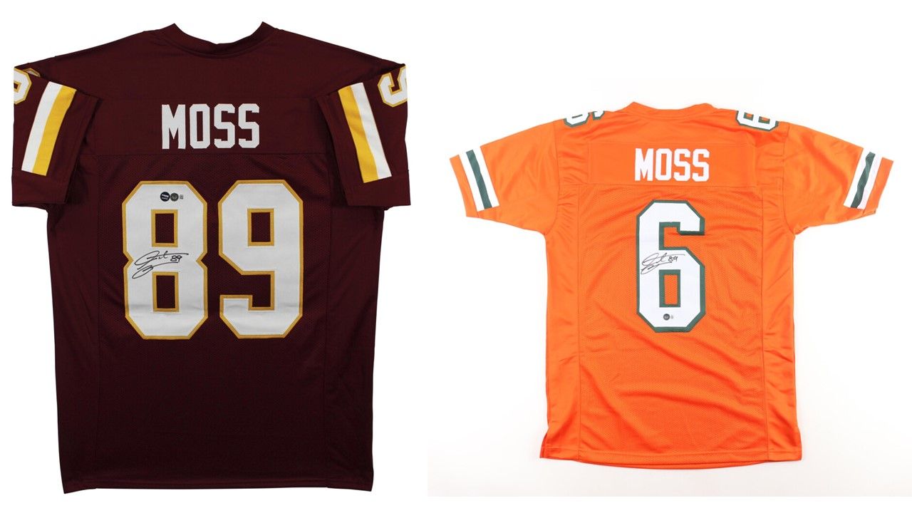Santana Moss Signed Washington Redskins Jersey (Beckett & Prova) and Santana Moss Signed Miami Hurricanes Jersey (Beckett)