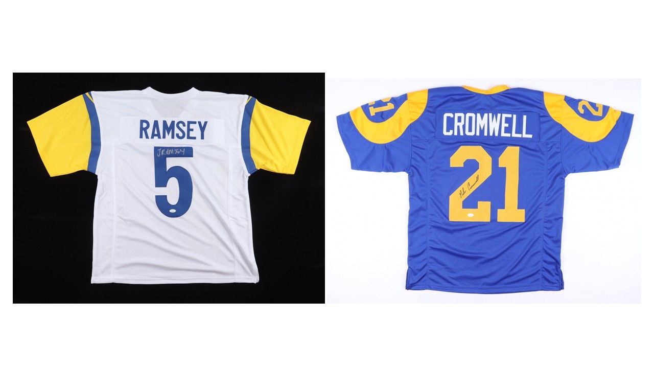 Jalen Ramsey Signed Los Angeles Jersey (JSA) and Nolan Cromwell Signed Los Angeles Jersey (JSA)