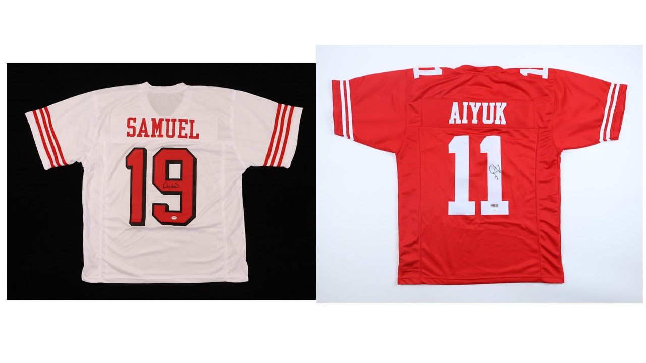 Brandon Aiyuk Signed San Francisco 49ers Jersey (JSA) & Deebo Samuel Signed San Francisco 49ers Jersey (PSA)